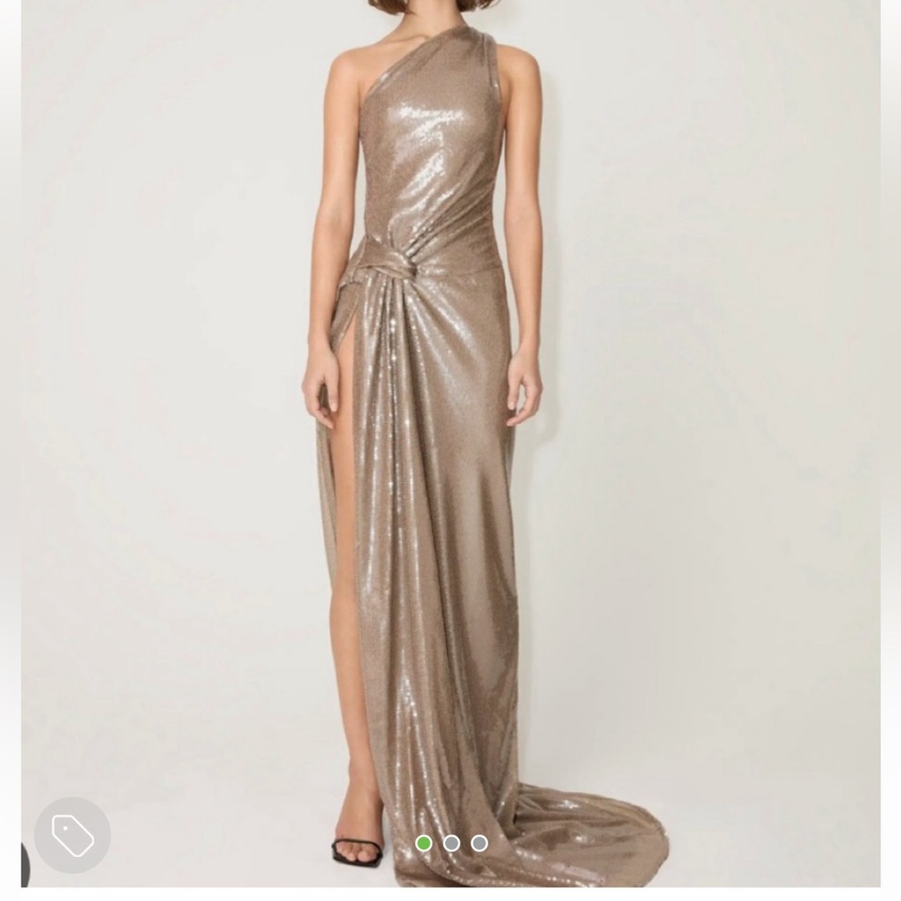 Khy Sequin One Shoulder Gown